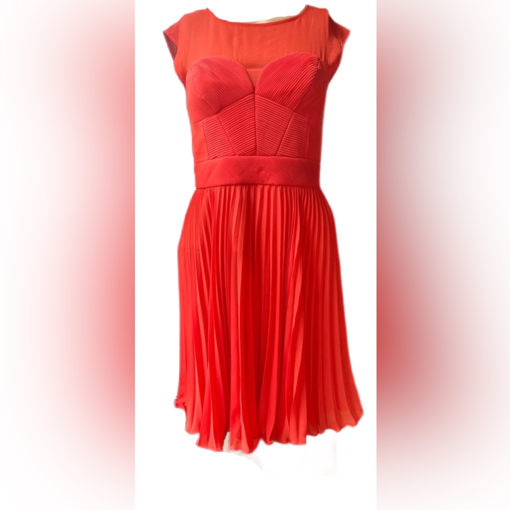 Karen Millen Orange Chiffon Dress Size 4